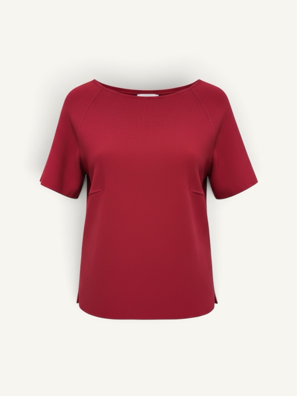 Vintage Escada Red Raglan Short Sleeve Boat Neck Top